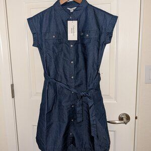 NWT Calvin Klein Girls Denim Shirt Dress - Size XL (14/16)